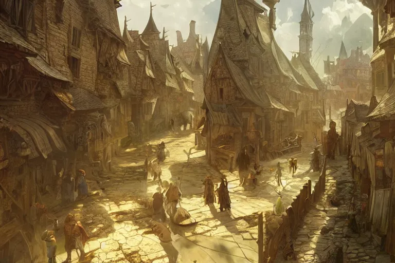 Image similar to dramatic photo of plague-stricken medieval village, highly detailed, digital painting, artstation, concept art, smooth, sharp focus, illustration, art by tian zi and WLOP and alphonse mucha