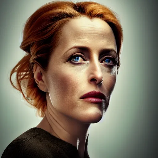 Prompt: gillian anderson portrait, arcane netflix, arcane jayce, arcane vi, arcane jinx, concept portrait, riot, acrace catoon, detailed expression, high quality, cinematic lighting, fantasy, reflective, spotlight, digital artwork