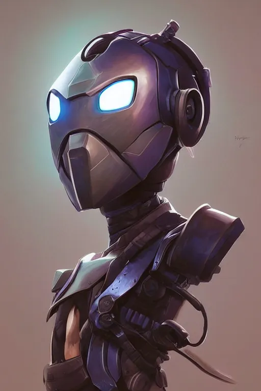 Image similar to epic mask helmet robot ninja portrait stylized as fornite style game design fanart by concept artist gervasio canda, behance hd by jesper ejsing, by rhads, makoto shinkai and lois van baarle, ilya kuvshinov, rossdraws global illumination radiating a glowing aura global illumination ray tracing hdr render in unreal engine 5