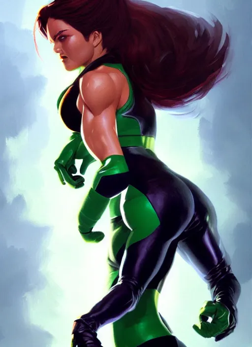 Image similar to very detailed masterpiece painting of rogue from x - men : the animated series ( 1 9 9 2 ), portrait, artstation, concept art by greg rutkowski