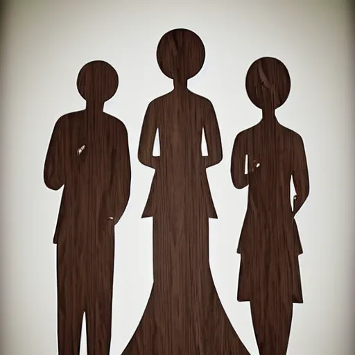 Image similar to wooden statue of a wedding :: 2d matte :: poster 1980s style