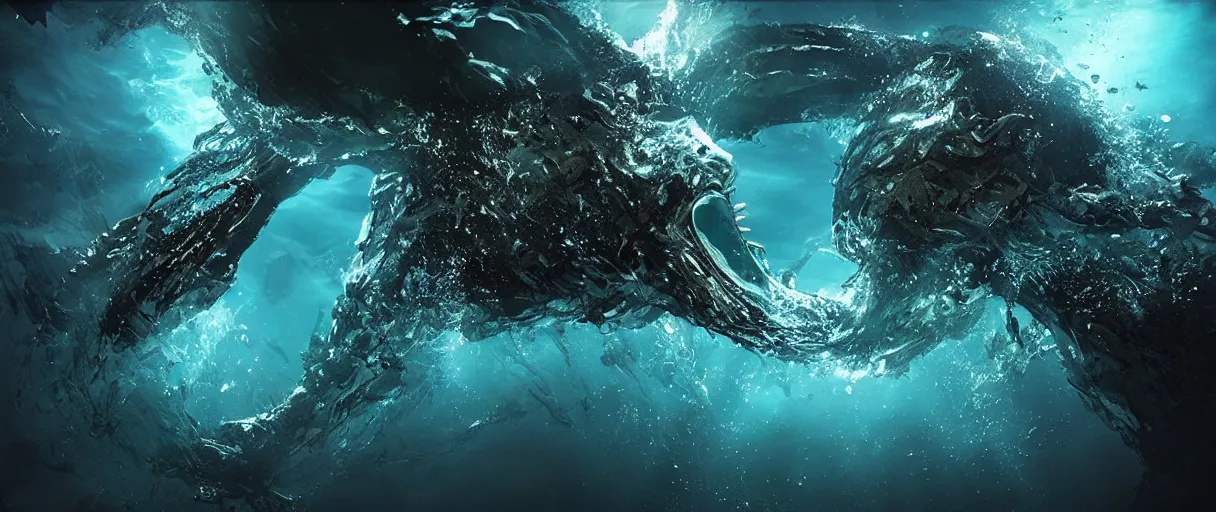Image similar to ocean monster dramatic lighting cinematic extremely high detail foto realistic cinematic lighting post processed