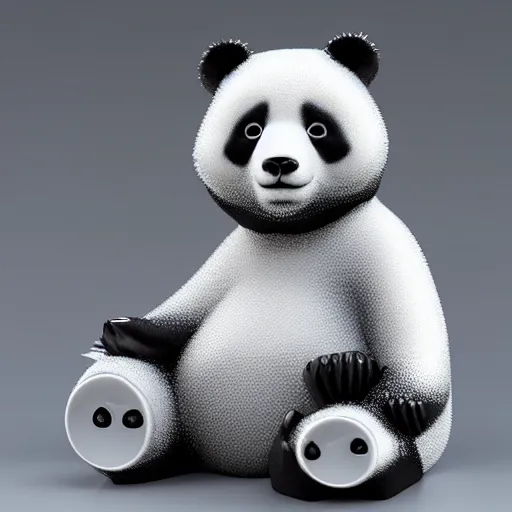 Prompt: Ice Panda Figure, 8K, studio light