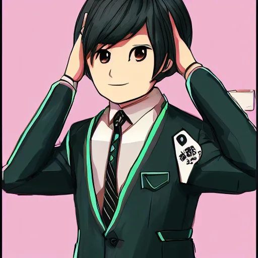 Prompt: Hanako-kun, from Toilet-bound Hanako-kun portrait artwork by Overwatch team