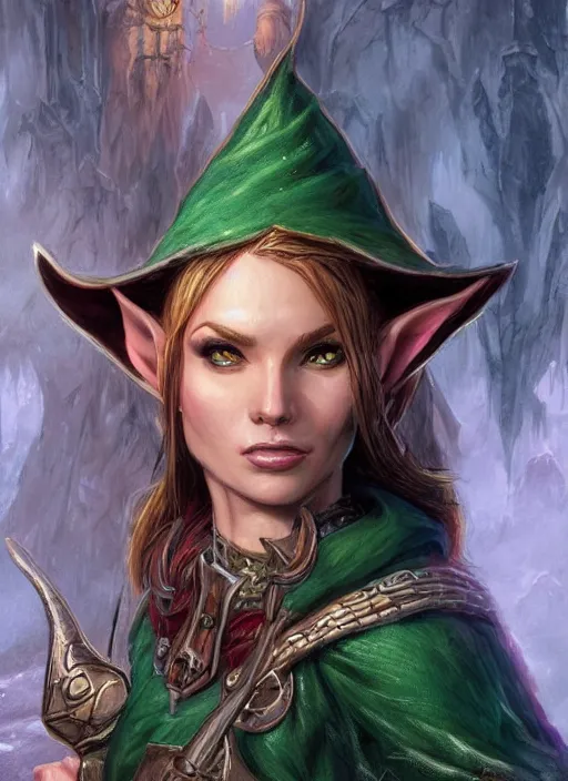 Image similar to elf, ultra detailed fantasy, dndbeyond, bright, colourful, realistic, dnd character portrait, full body, pathfinder, pinterest, art by ralph horsley, dnd, rpg, lotr game design fanart by concept art, behance hd, artstation, deviantart, hdr render in unreal engine 5