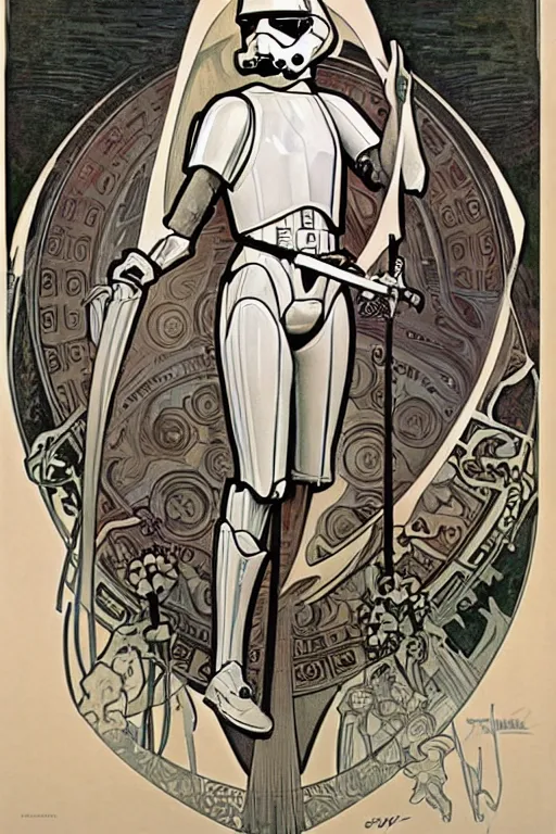 Image similar to storm trooper by alphonse mucha