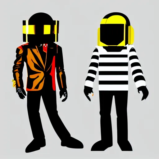 Image similar to daft punk concert in 1 bit art style