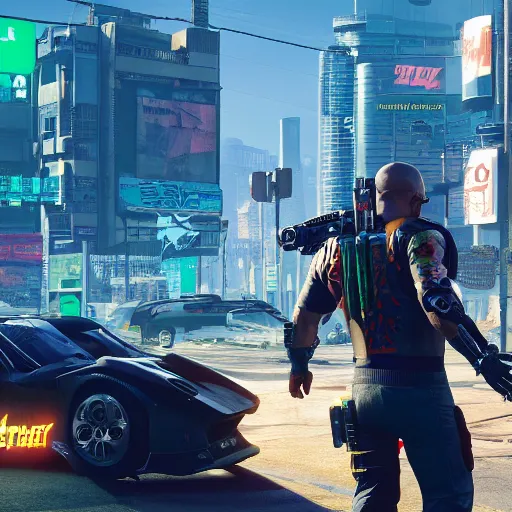 Image similar to pepe frog makes appearance in Cyberpunk 2077. CP2077. 3840 x 2160