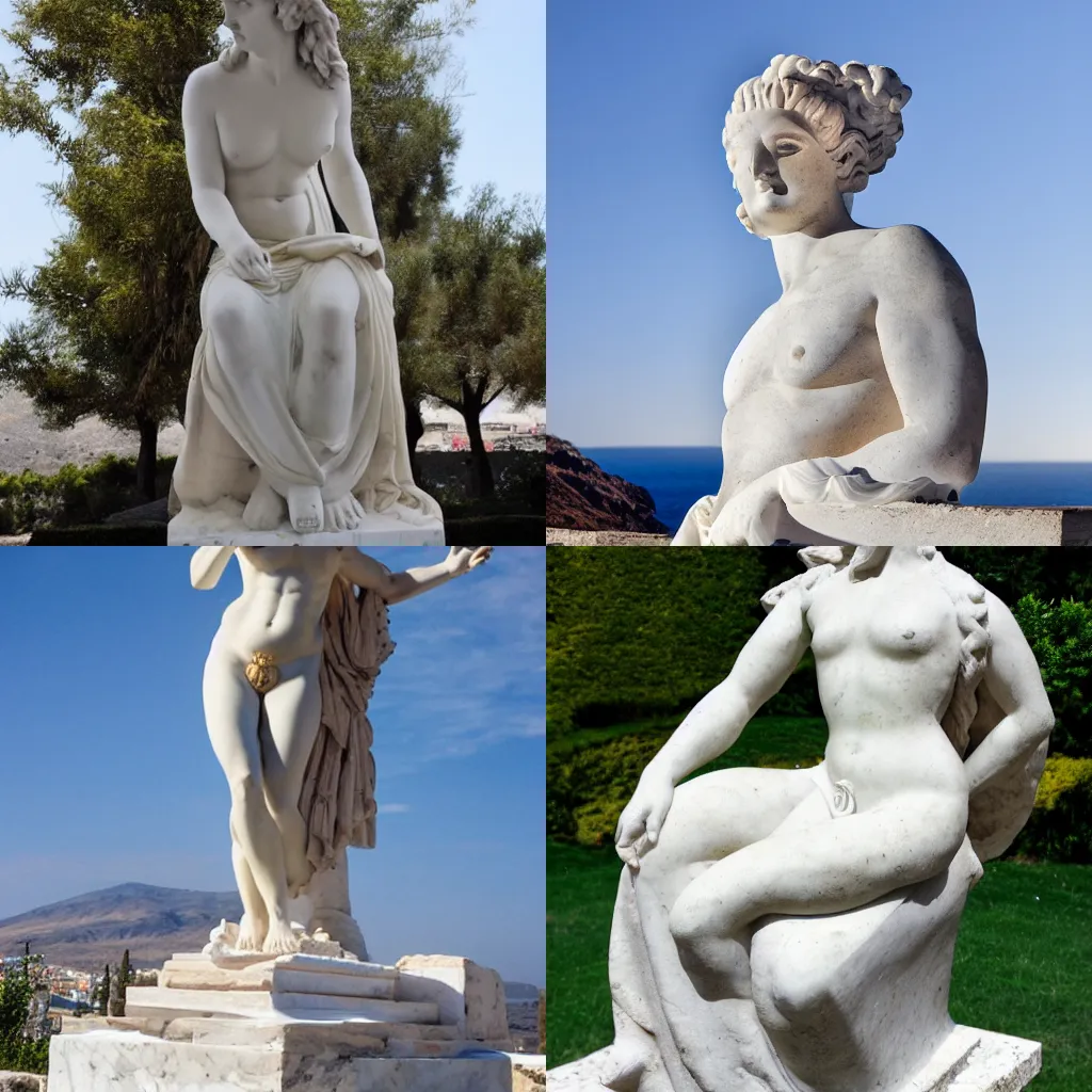 Prompt: Greek marble statue of sanna marin