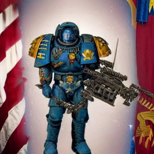 Prompt: Joe Biden as a space marine