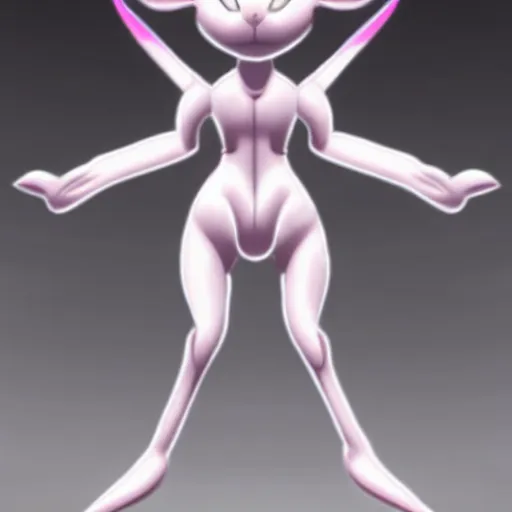 Prompt: girls shaped like mewtwo