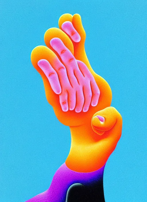 Image similar to closeup of a hand balancing shapes on a finger by shusei nagaoka, kaws, david rudnick, airbrush on canvas, pastell colours, cell shaded!!!, 8 k