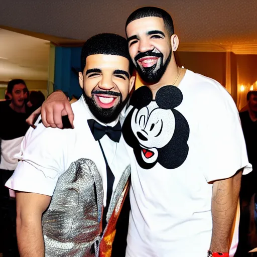 Prompt: drake meets mickey mouse