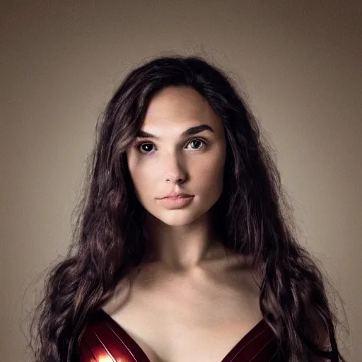 Image similar to a masterpiece portrait photo of a beautiful young woman who looks like an eskimo gal gadot, symmetrical face, random background scene