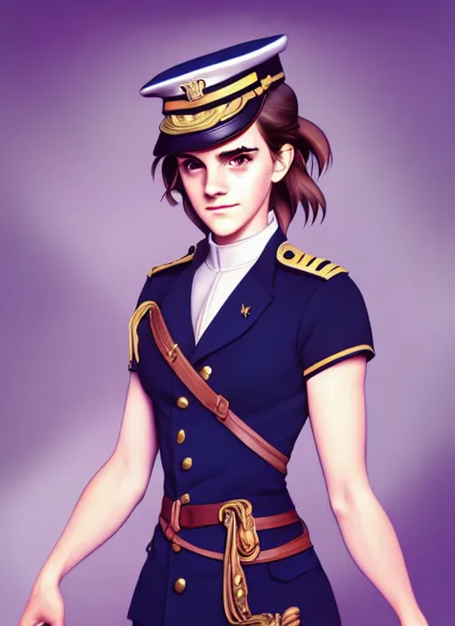 Prompt: cute navy officer emma watson, natural lighting, path traced, highly detailed, high quality, digital painting, by don bluth and ross tran and studio ghibli and alphonse mucha, artgerm