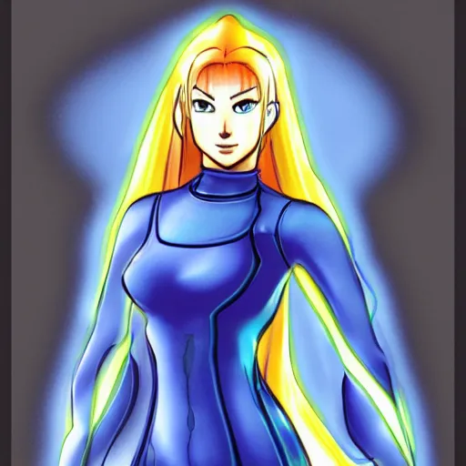 Prompt: a portrait of zero suit Samus, concept art.