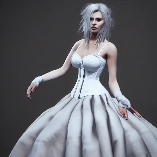 Prompt: apex's loba!!!, wearing white corset top, portrait, photorealistic, unreal engine 5, ray tracing, natural shaders