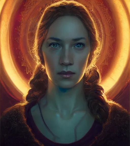 Image similar to riveting seductive oracle of delphi portrait, rim light, mysterious atmospheric lighting, painted, intricate, volumetric lighting, beautiful, rich deep colours masterpiece, golden hour, sharp focus, ultra detailed, by leesha hannigan, ross tran, thierry doizon, kai carpenter, ignacio fernandez rios