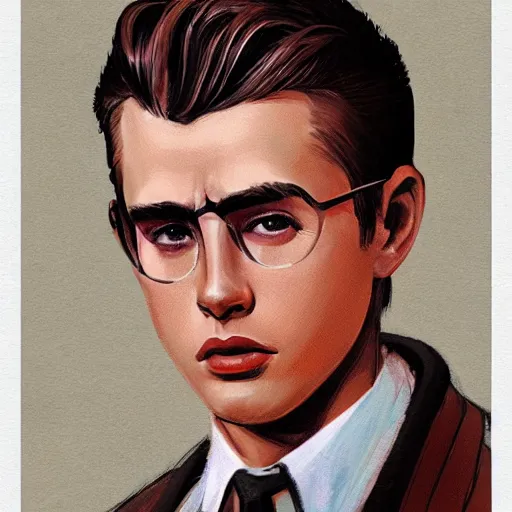 Prompt: a highly detailed epic cinematic concept art CG render digital painting artwork costume design: young James Dean as a well-kept neat perfect formal student in a 1950s USSR school uniform. By Greg Rutkowski, Ilya Kuvshinov, WLOP, Stanley Artgerm Lau, Ruan Jia and Fenghua Zhong, trending on ArtStation, made in Maya, Blender and Photoshop, octane render, excellent composition, cinematic atmosphere, dynamic dramatic cinematic lighting, cinematic colors, aesthetic, very inspirational, arthouse