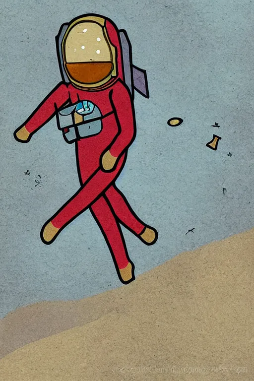 Image similar to Astronaut, Beach, art by CottonGame