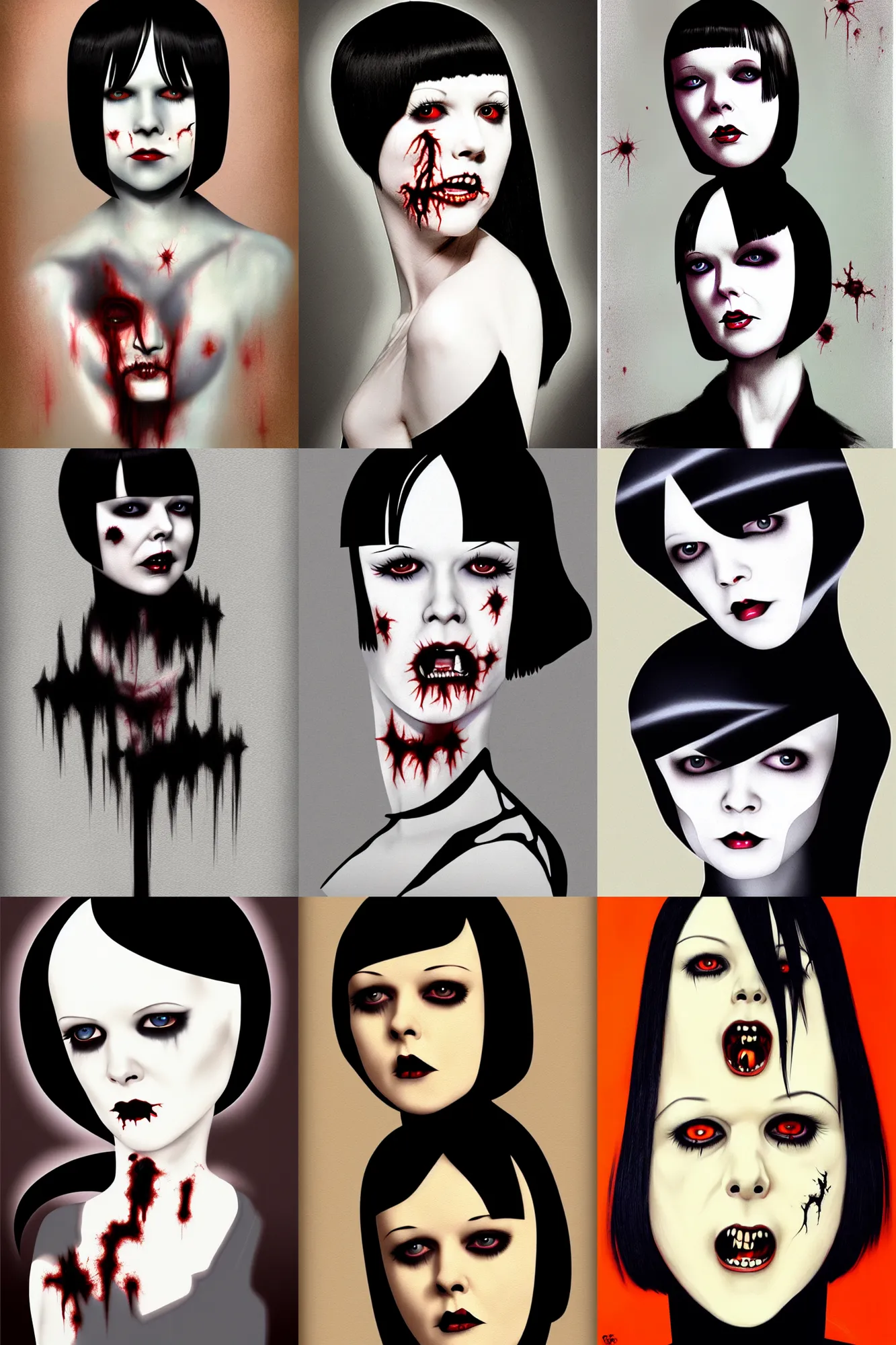 Prompt: mary louise brooks as a zombie, ross tan, op art, artstation