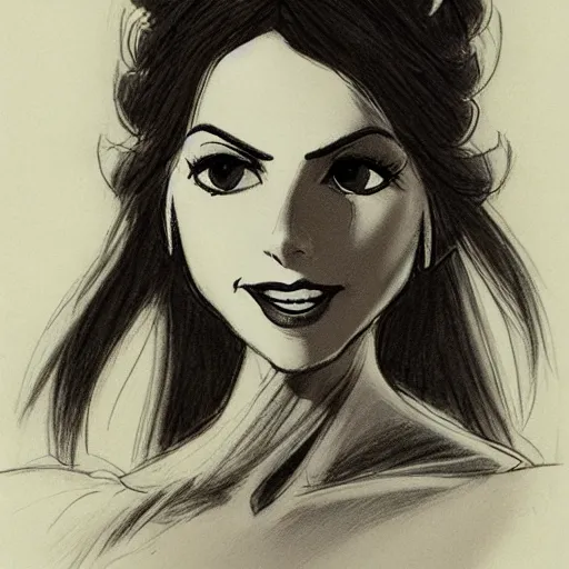 Image similar to milt kahl sketch of victoria justice as princess padme from star wars episode 3