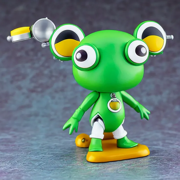 Prompt: Keroro Gunso Sgt. Frog nendoroid kawaii chibi Tomas Sanchez Simon Stålenhag