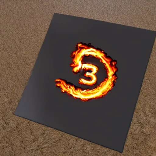 Prompt: 3D printer fire logo, flat