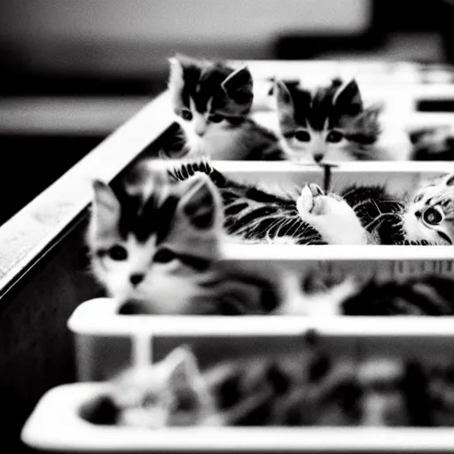 Prompt: “kittens on a conveyor belt”