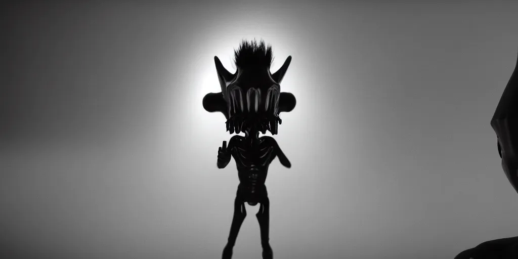 Image similar to cinematic film still of a punk alien starring in a dave meyers directed music video, cgi, vfx, ( ( ( chiaroscuro ) ) ) lighting, shallow depth of field, ( ( 8 0 mm ) ), f 1. 8