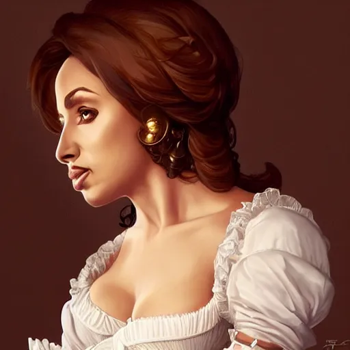 Image similar to cute black nancy pelosi wearing a white corset dress, fantasy, intricate, highly detailed, digital painting, artstation, concept art, wallpaper, smooth, sharp focus, illustration, art by artgerm and greg rutkowski and alphonse mucha