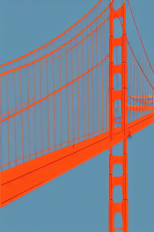 Image similar to minimalist boho style art of colorful golden gate bridge, illustration, vector art