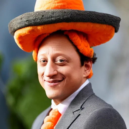 Image similar to Rob Schneider dressed up as a carrot, photo, 4K