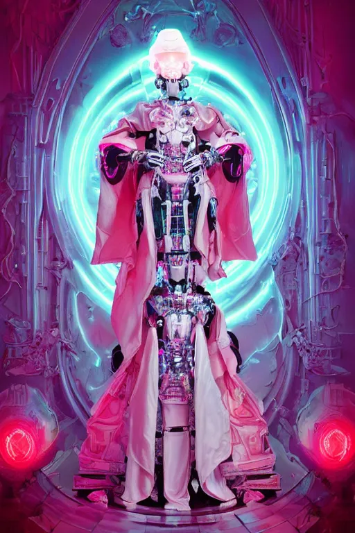 full-body baroque and bladerunner style pink neon and | Stable ...
