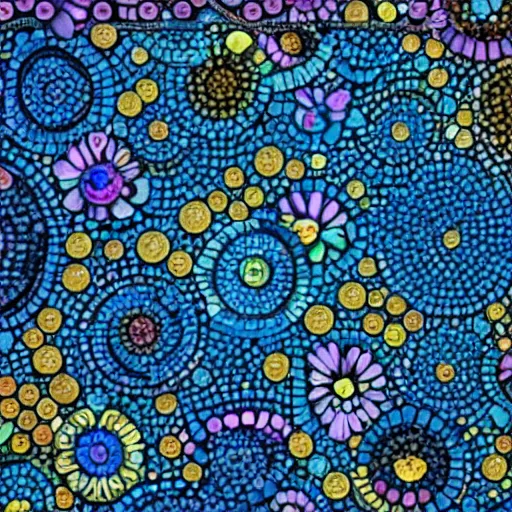 Image similar to a beautiful amazing art of waterdrops with flowers out of mosaics by Jung Park, Mary Jane Begin , Trending on artstation, featured on Behance, intricate, vector Art.