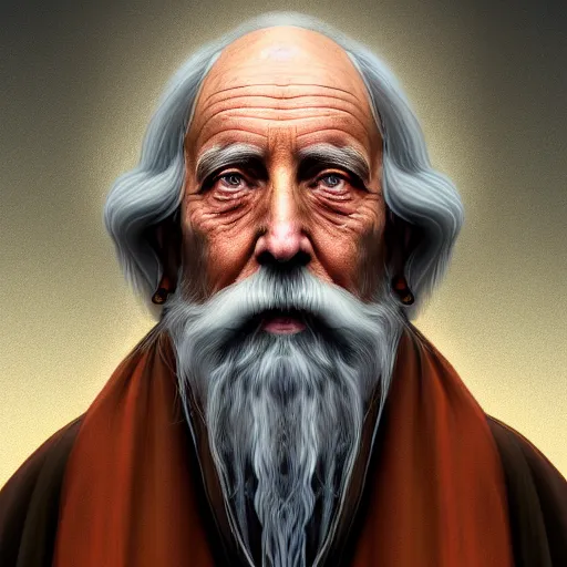 Image similar to portrait of an old wizard, 8 k, digital art, highly detailed