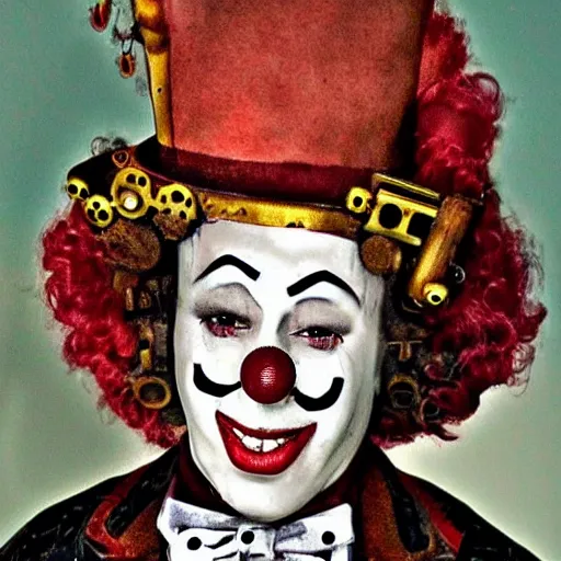 Image similar to steampunk clown