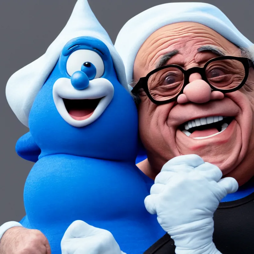 Prompt: danny devito as papa smurf, 8 k,