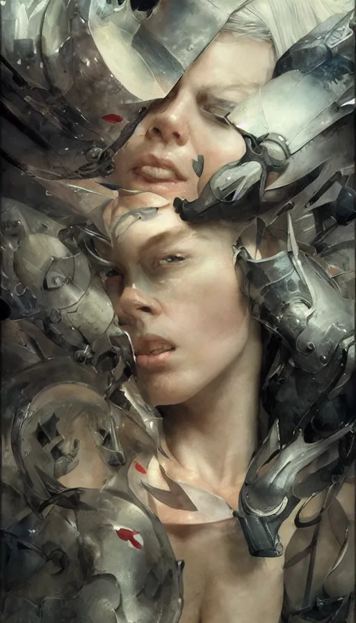 Image similar to epic masterpiece dustin nguyen, sweaty skin, hyperrealistic, octane render, cinematic, beautiful face and flawless skin, perfect hands, 5 fingers, by edgar maxence and ross tran and michael whelan, legends of runeterra