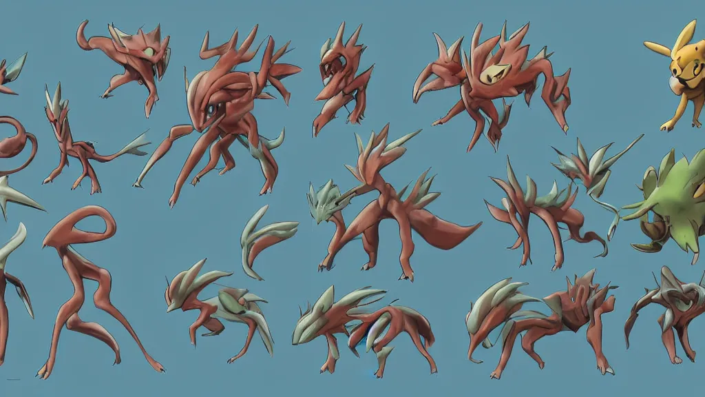 Image similar to pokemon, creature concept art