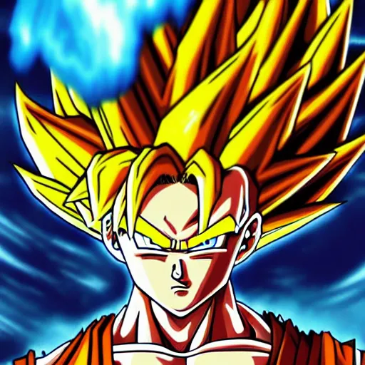 Image similar to Super Saiyan Blue, fantasy artwork, official, hyper detailed, half dragon, draco saiyan, character dragonball, award winning artwork