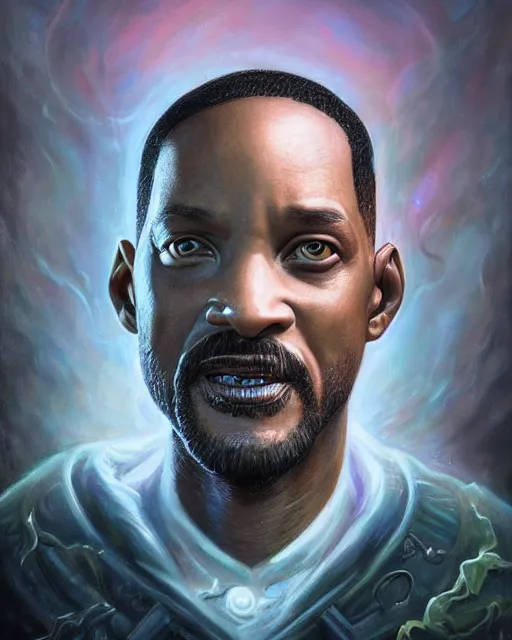 Image similar to lovecraft biopunk portrait of will smith by tomasz alen kopera and peter mohrbacher