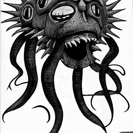 Image similar to Squid Monster by Otomo Katsuhiro, character art