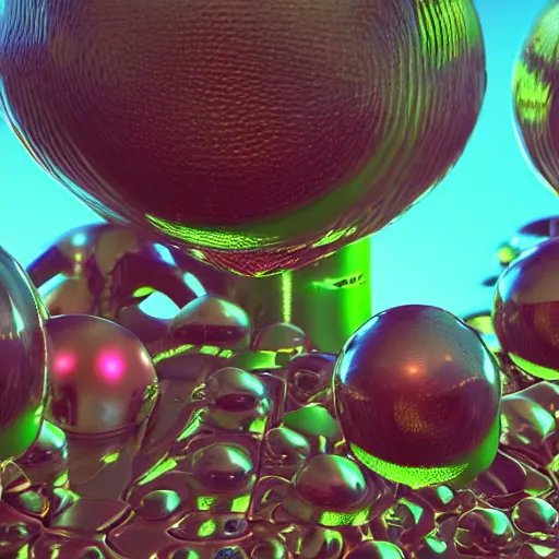 Prompt: a close up of a bunch of strange looking objects, a 3 d render by mike winkelmann, featured on zbrush central, psychedelic art, rendered in cinema 4 d, biomorphic, rendered in maya