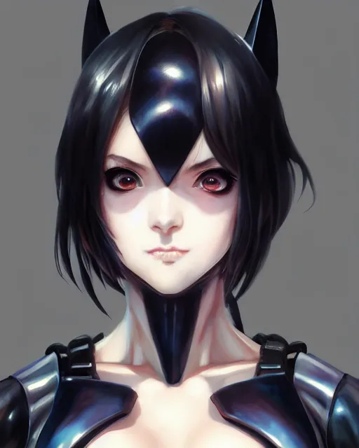 Image similar to portrait anime batman cosplay girl cute - fine - face, pretty face, realistic shaded perfect face, fine details. anime. realistic shaded lighting by katsuhiro otomo ghost - in - the - shell, magali villeneuve, artgerm, rutkowski jeremy lipkin and giuseppe dangelico pino and michael garmash and rob rey