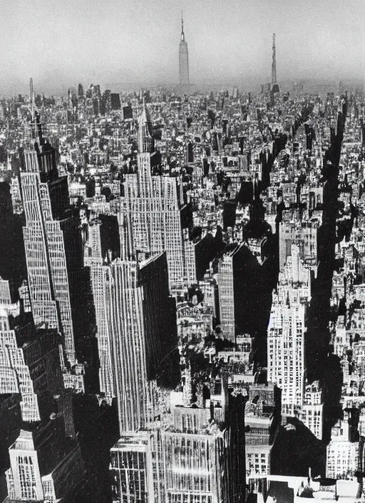 Prompt: a photograph, year 1925, high quality render, ultradetailed, Sandman Morpheus on rooftop of empire state building Staring at horizon