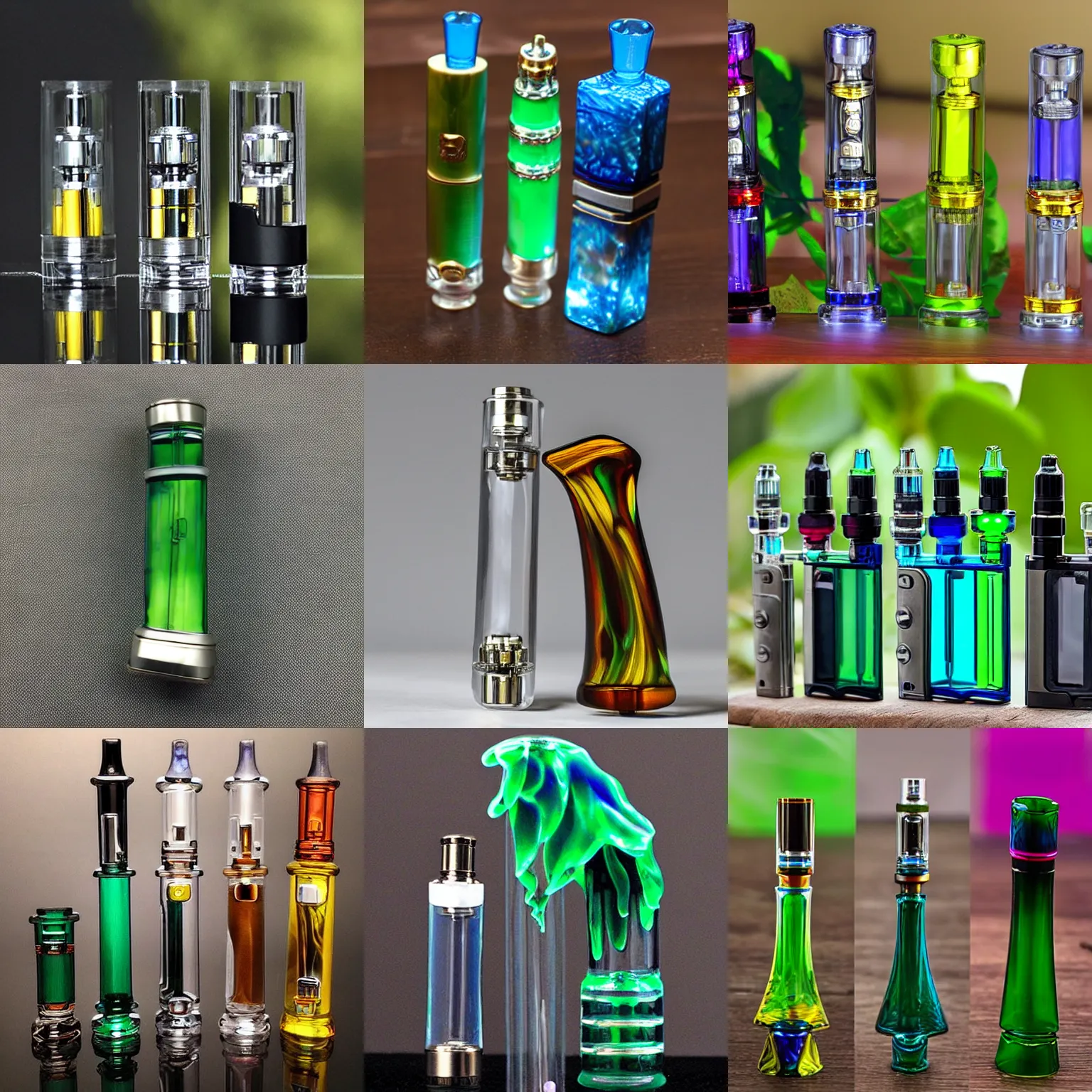 Prompt: exotic glass vapes