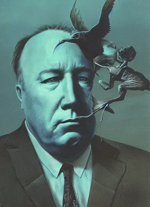 Image similar to alex jones by zdzislaw beksinski and lisa frank