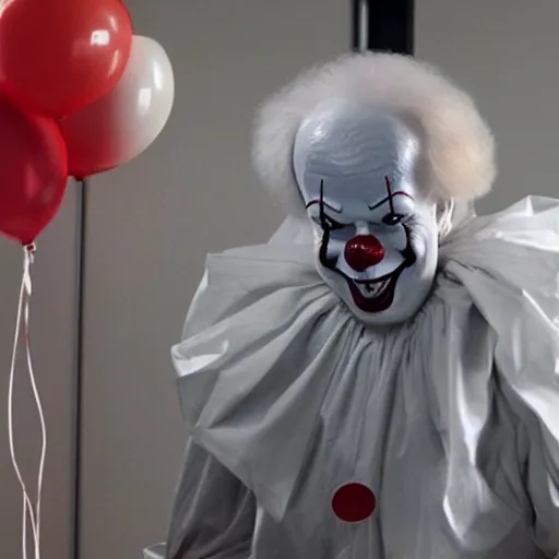 Image similar to pennywise the clown working as an emergency room doctore