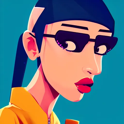 Image similar to 2 d character design, female rapper, vector art, digital art, portrait, 4 k, 8 k, sharp focus, smooth, illustration, concept art, music artist